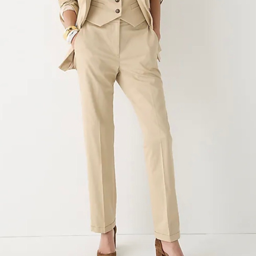 J.Crew Cuffed Khaki Straight Leg Lightweight Chino Pants Trousers 00P 00 Petite